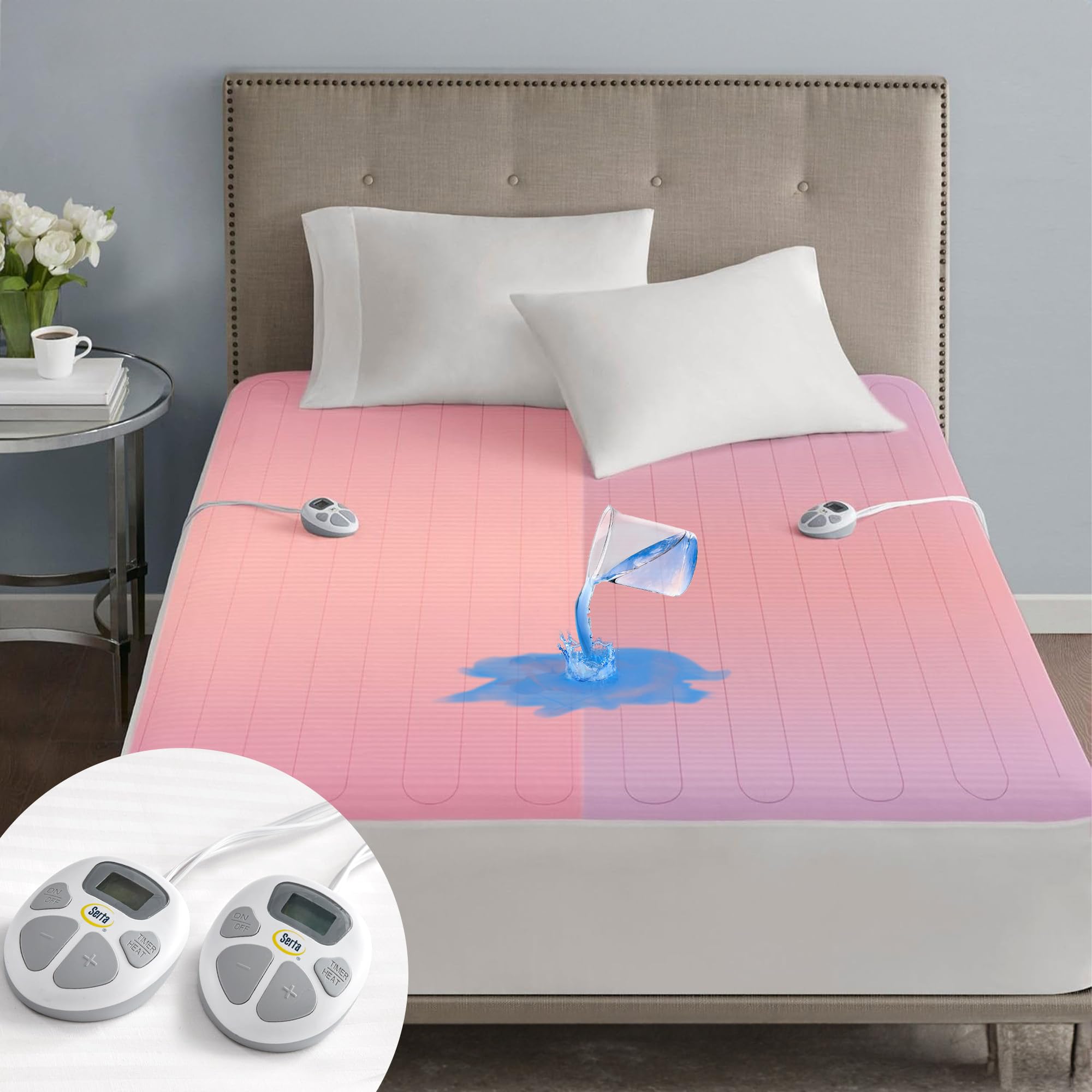 Serta vue avant du surmatelas montrant l'ajustement et confort