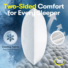 Serta gros plan texture face cooling avec effet rafraîchissant visible