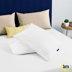 Serta gros plan housse en coton 300 fils pour douceur durable