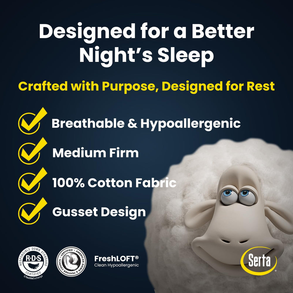 Serta gros plan tissu coton respirant, agréable pour la peau