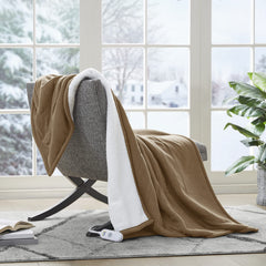 Serta plaid chauffant face avant stone brown montrant style et confort