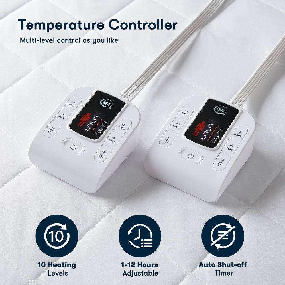 Serta zoom zone pieds démontrant chaleur ciblée pour pieds