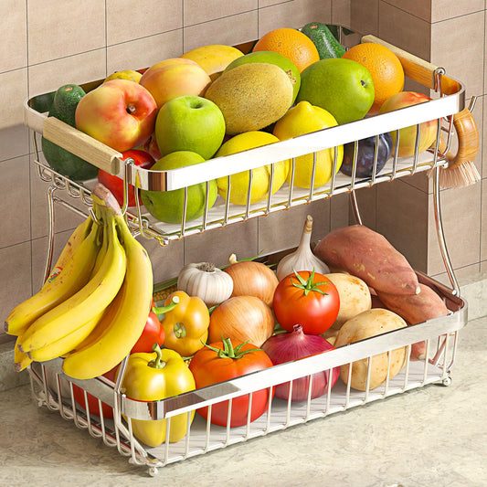 Sevenblue vue frontale du panier à fruits, rangement esthétique