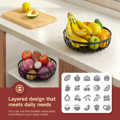 Sevenblue corbeille en usage sur plan de travail organise fruits