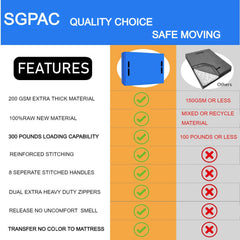 SGPAC fermeture zippée solide protégeant contre la poussière et l'humidité
