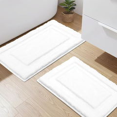 SHACOS tapis de bain face avant blanc montrant design et confort