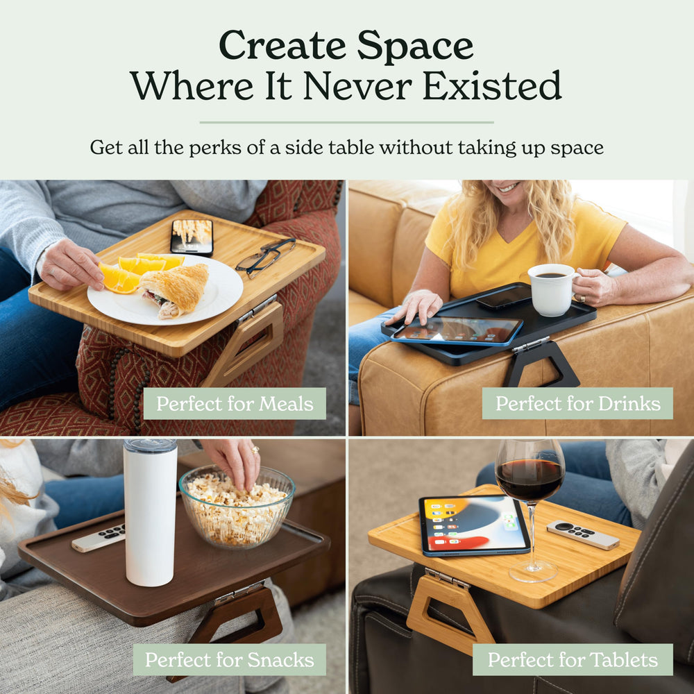 Shamrock Home plateau plié compact rangé sous un canapé pour gain de place instantané