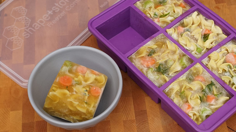 Shape+Store en cours de décongélation montrant libération rapide des portions