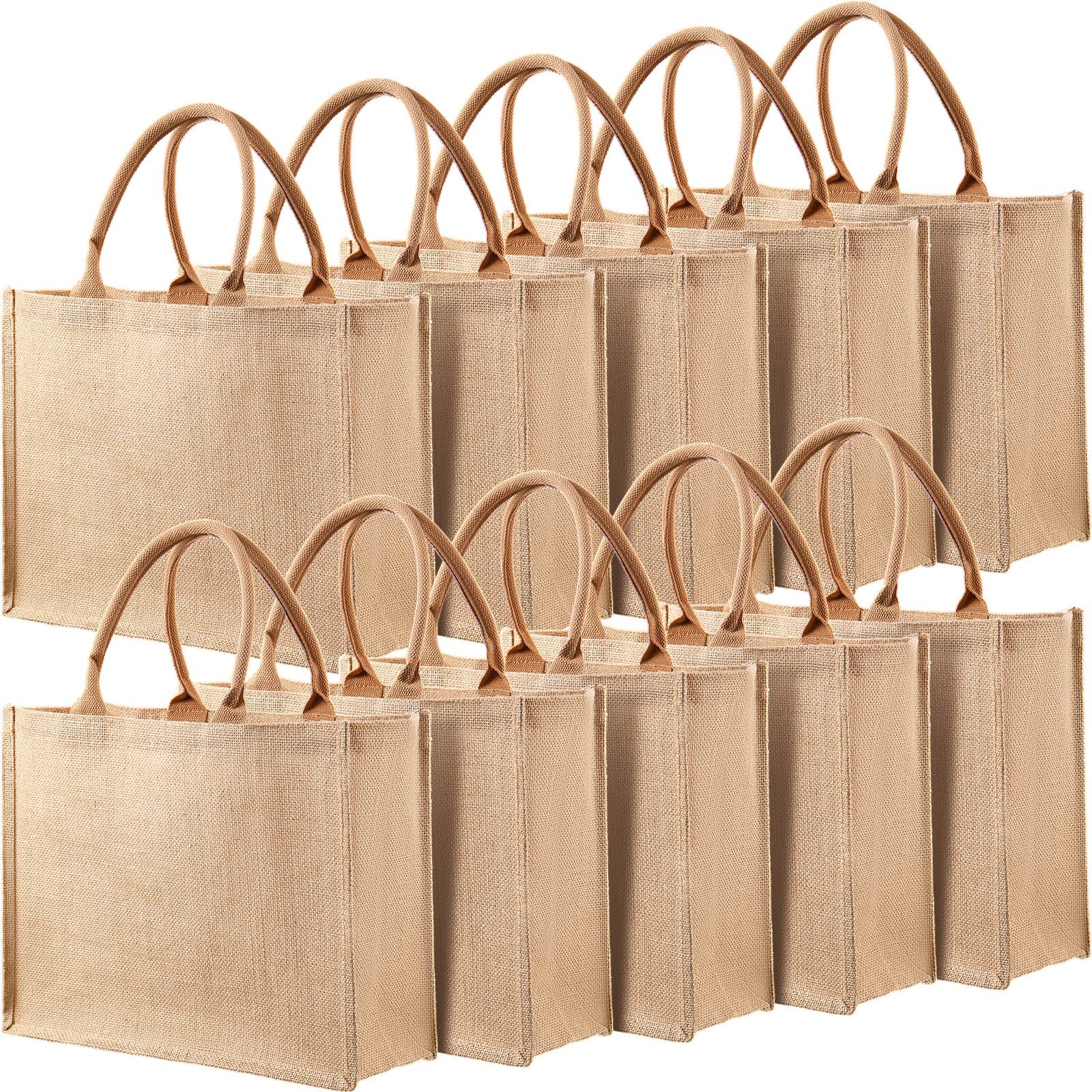 Shappy sac cabas jute face avant, grande capacité pour courses