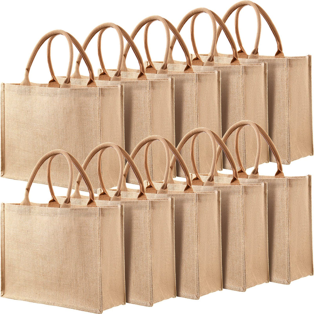 Shappy sac cabas jute face avant, grande capacité pour courses