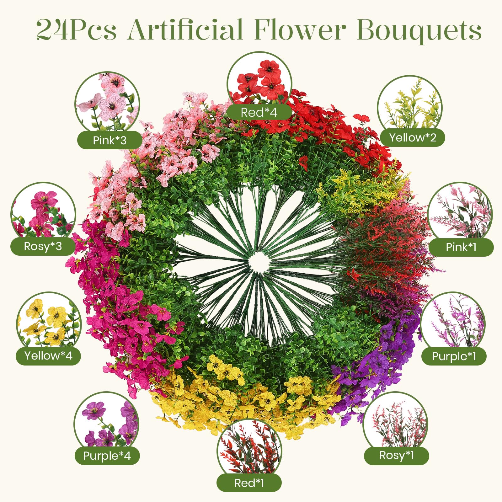 SHareconn gros plan sur fleurs en soie réalistes, apparence naturelle
