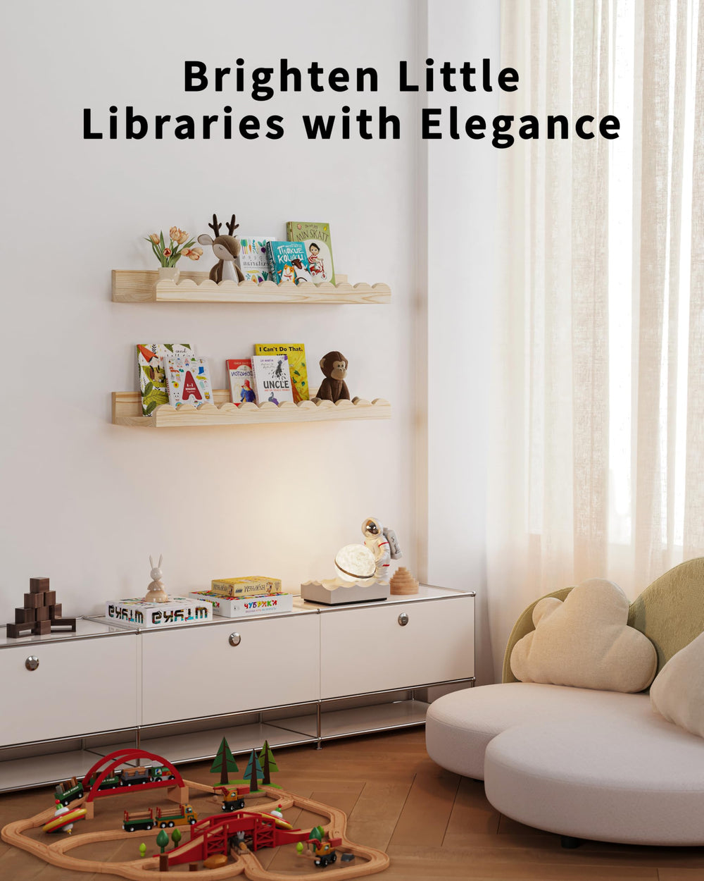 Shario étagère avec livre pour échelle de taille et organisation pratique