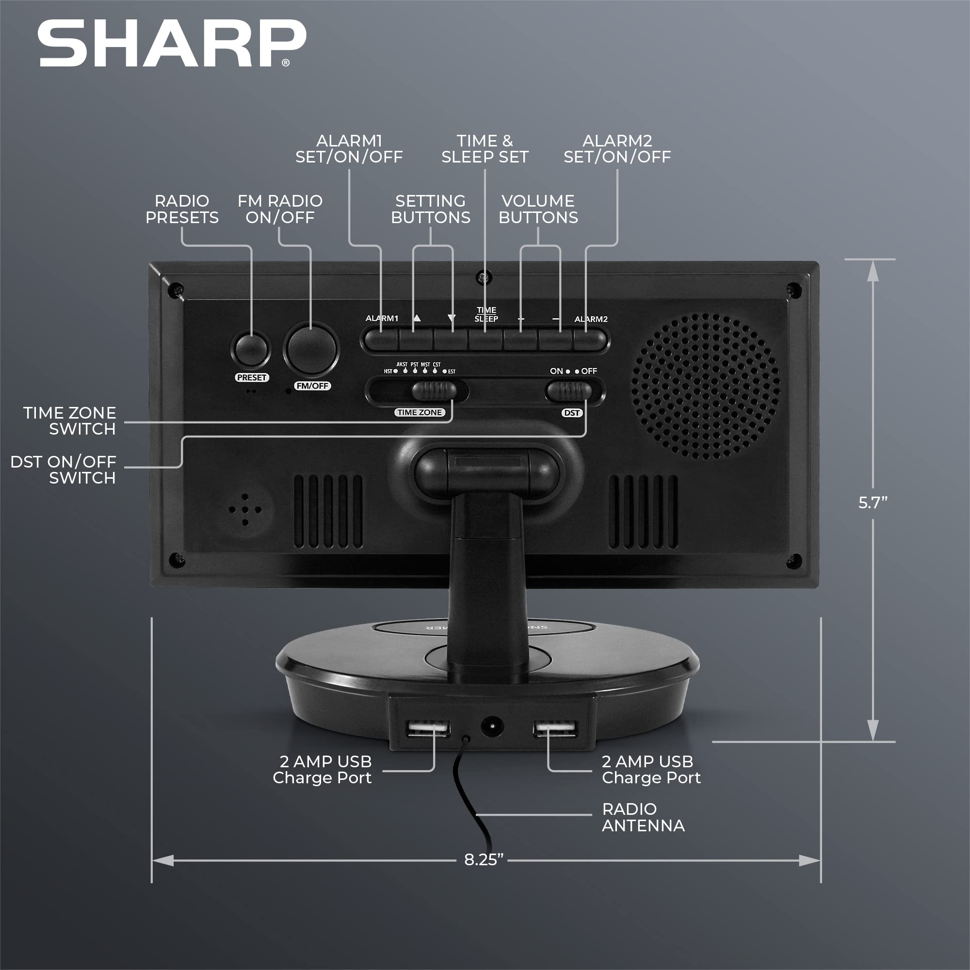 Sharp radio FM et haut-parleur offrant son clair