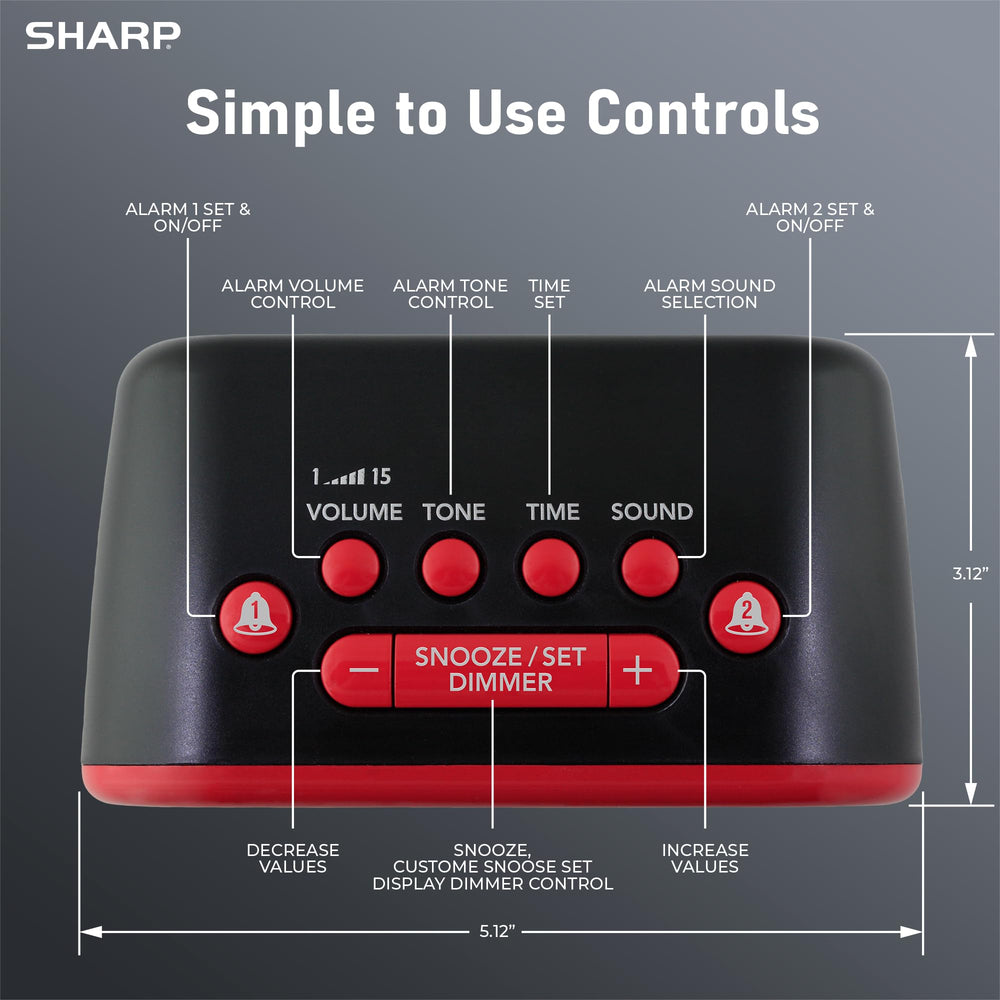 Sharp affichage nocturne avec variateur de luminosité pour un sommeil non dérangé