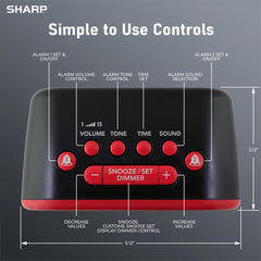 Sharp affichage nocturne avec variateur de luminosité pour un sommeil non dérangé