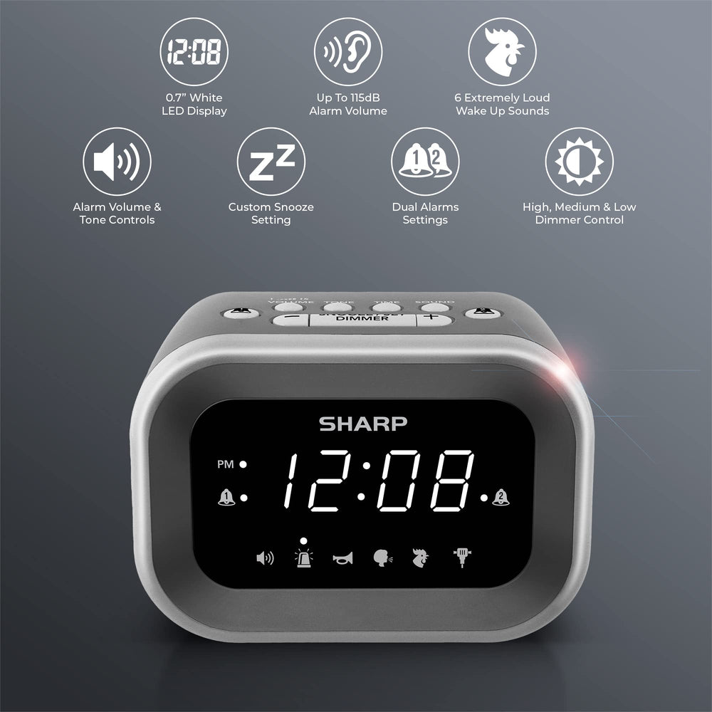 Sharp Big Bang gros plan du bouton snooze tactile pour répétition pratique