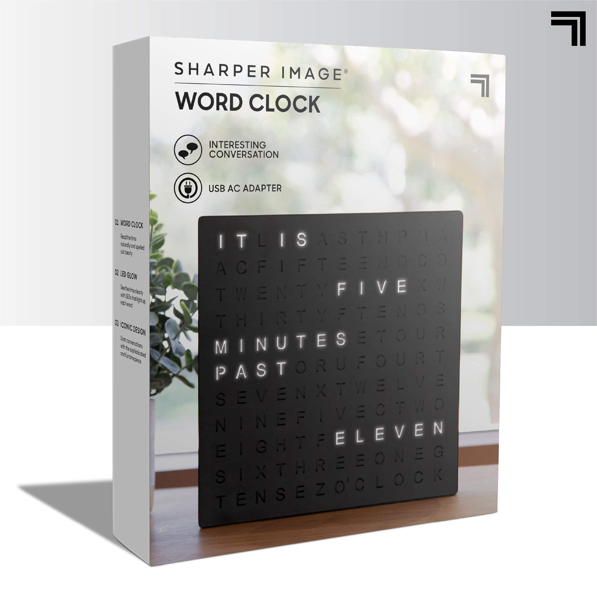 Sharper Image en situation dans un salon moderne créant une atmosphère contemporaine