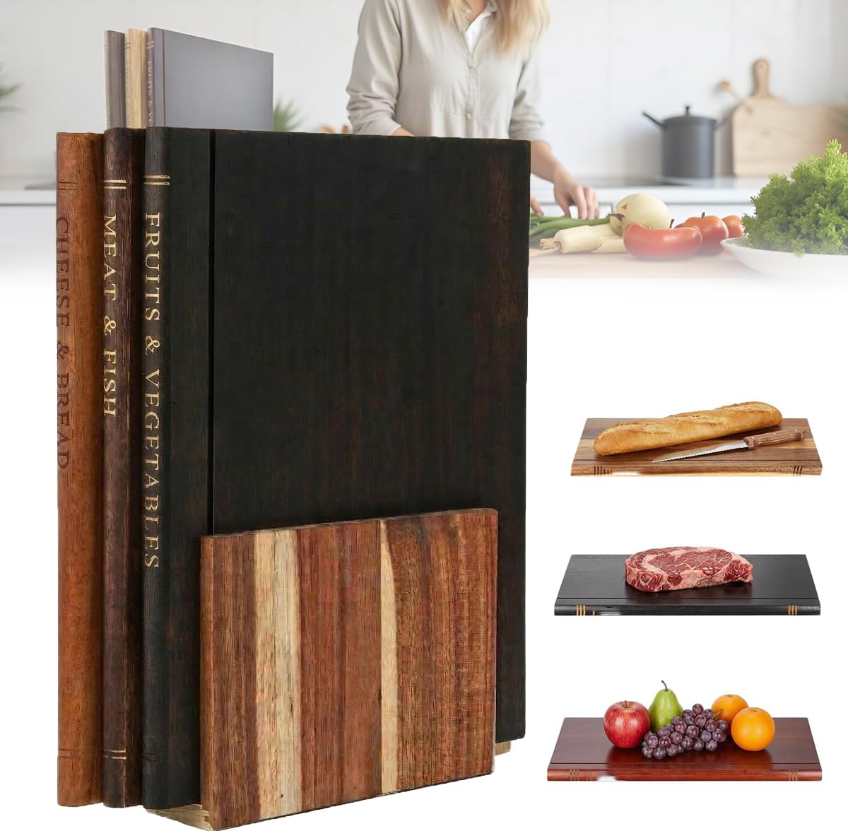 SHATGYI planches face avant montrant design livre et gain de rangement