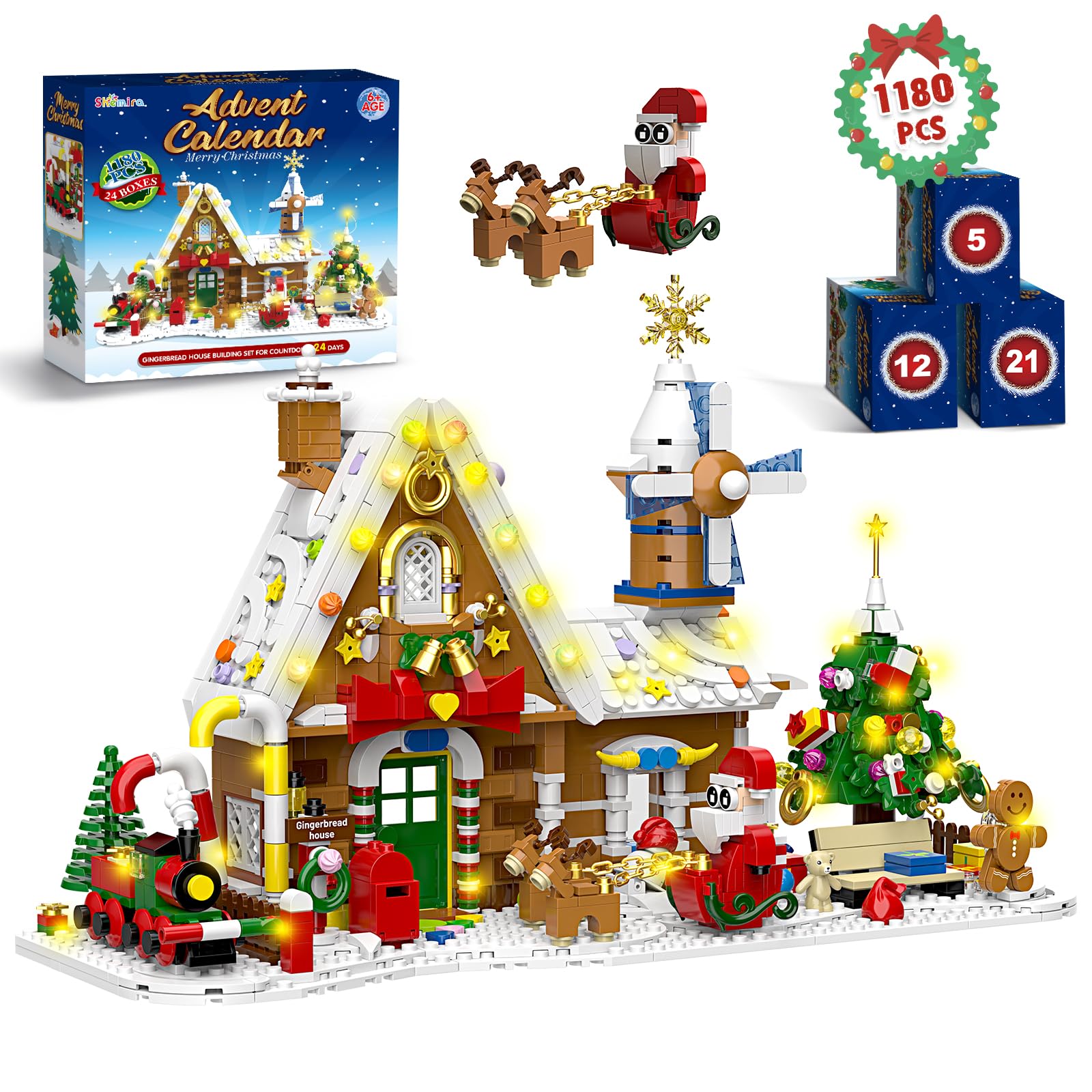 Shemira emballage frontal du calendrier, idée cadeau de Noël claire