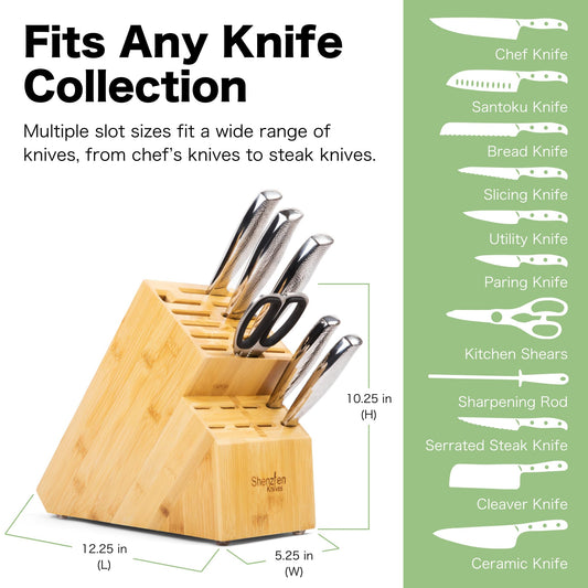 Shenzhen Knives bloc bambou vue de profil, gain de place optimisé