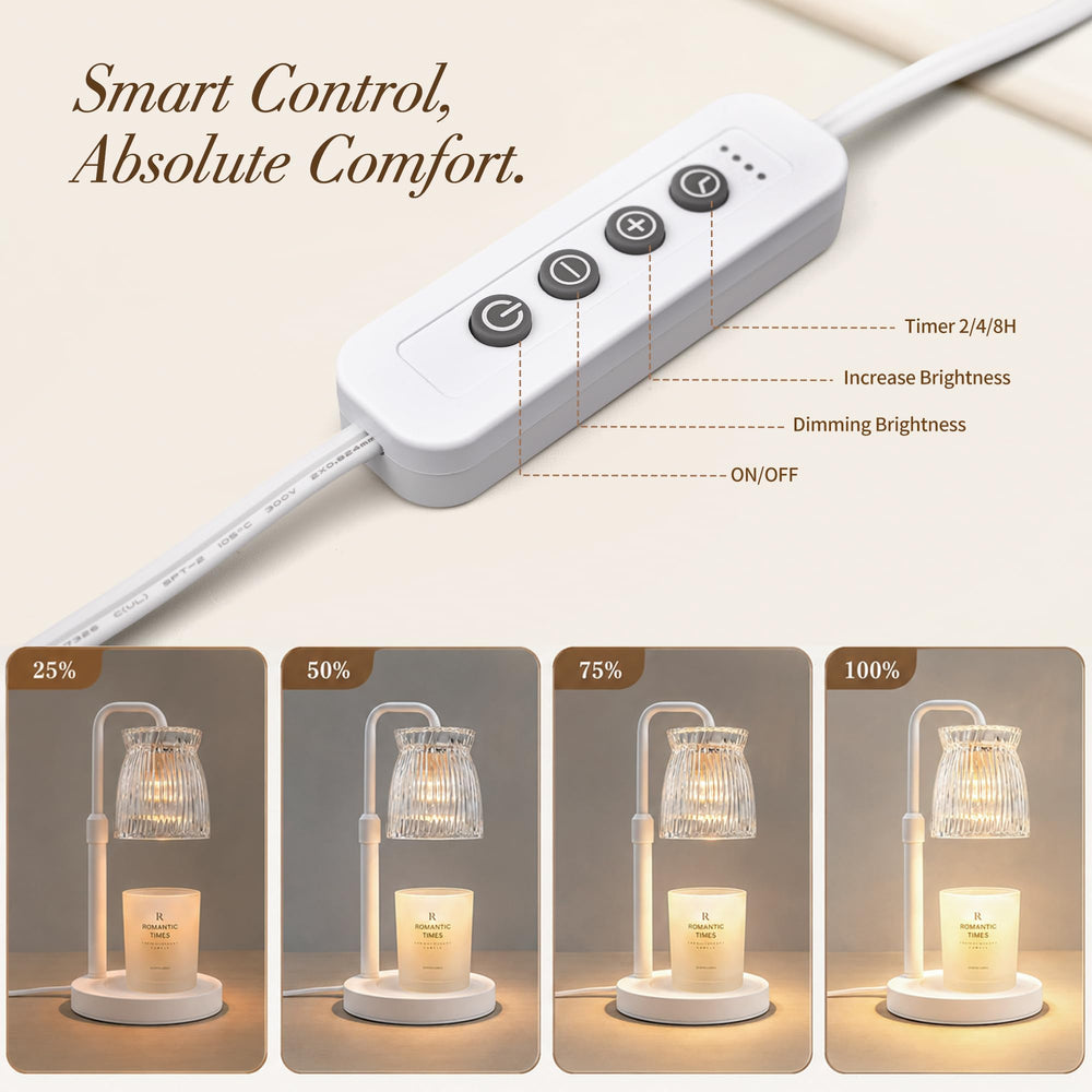 Shering comparaison taille avec bougie en pot montrant compatibilité multi-tailles