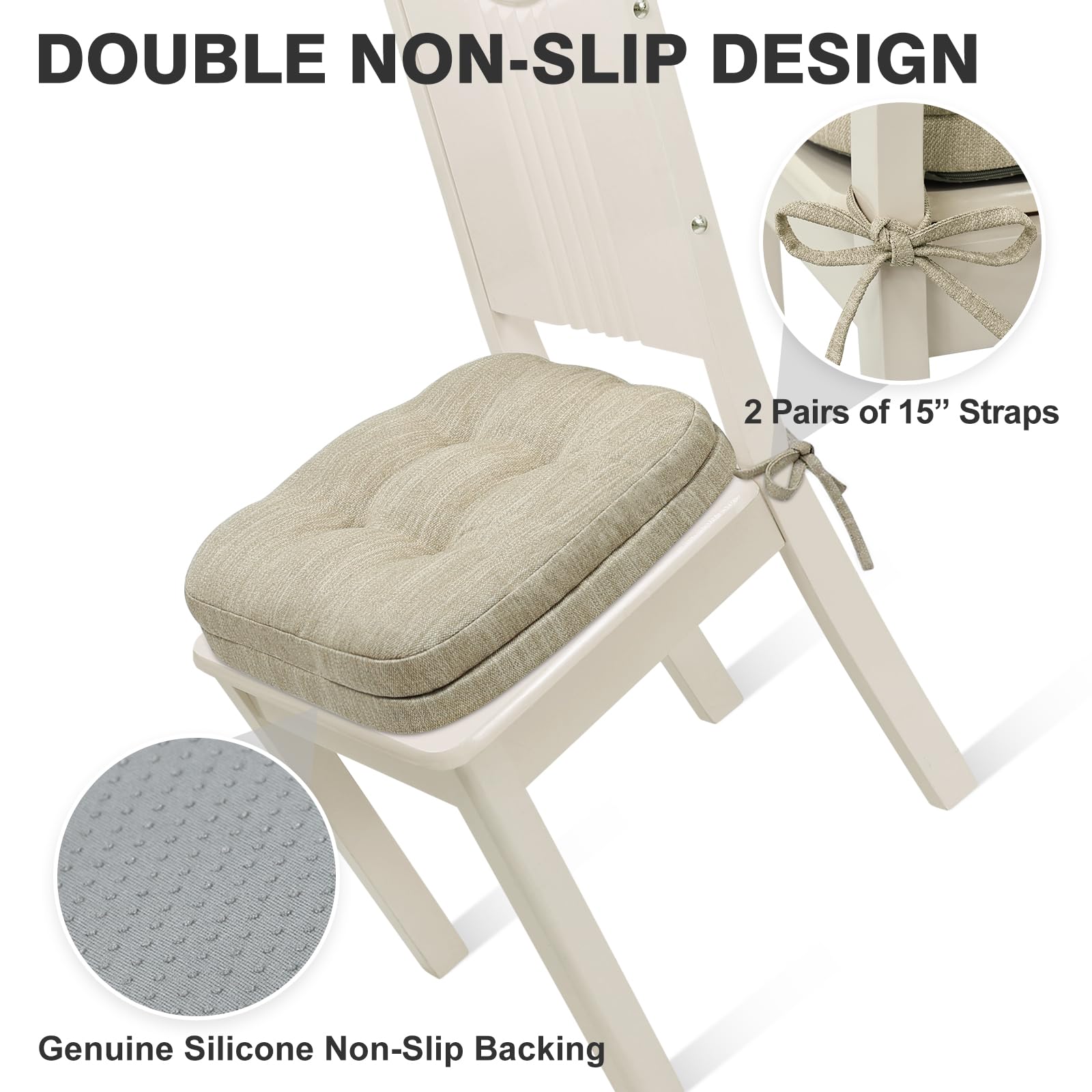 Shinnwa coussin installé sur chaise de salle à manger, assise plus confortable