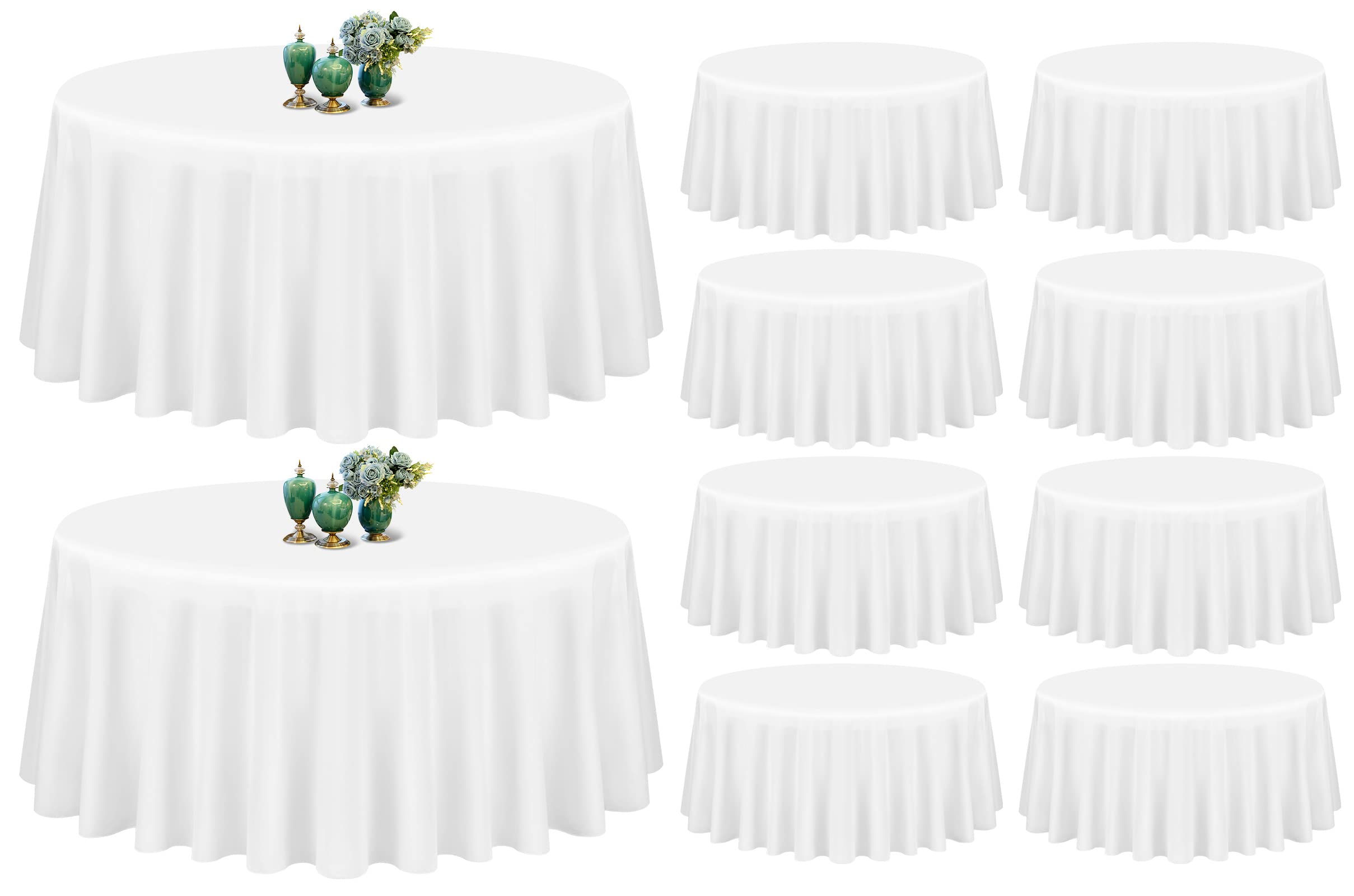 Showgeous nappe blanche 90 pouces vue avant du paquet, pratique pour événements