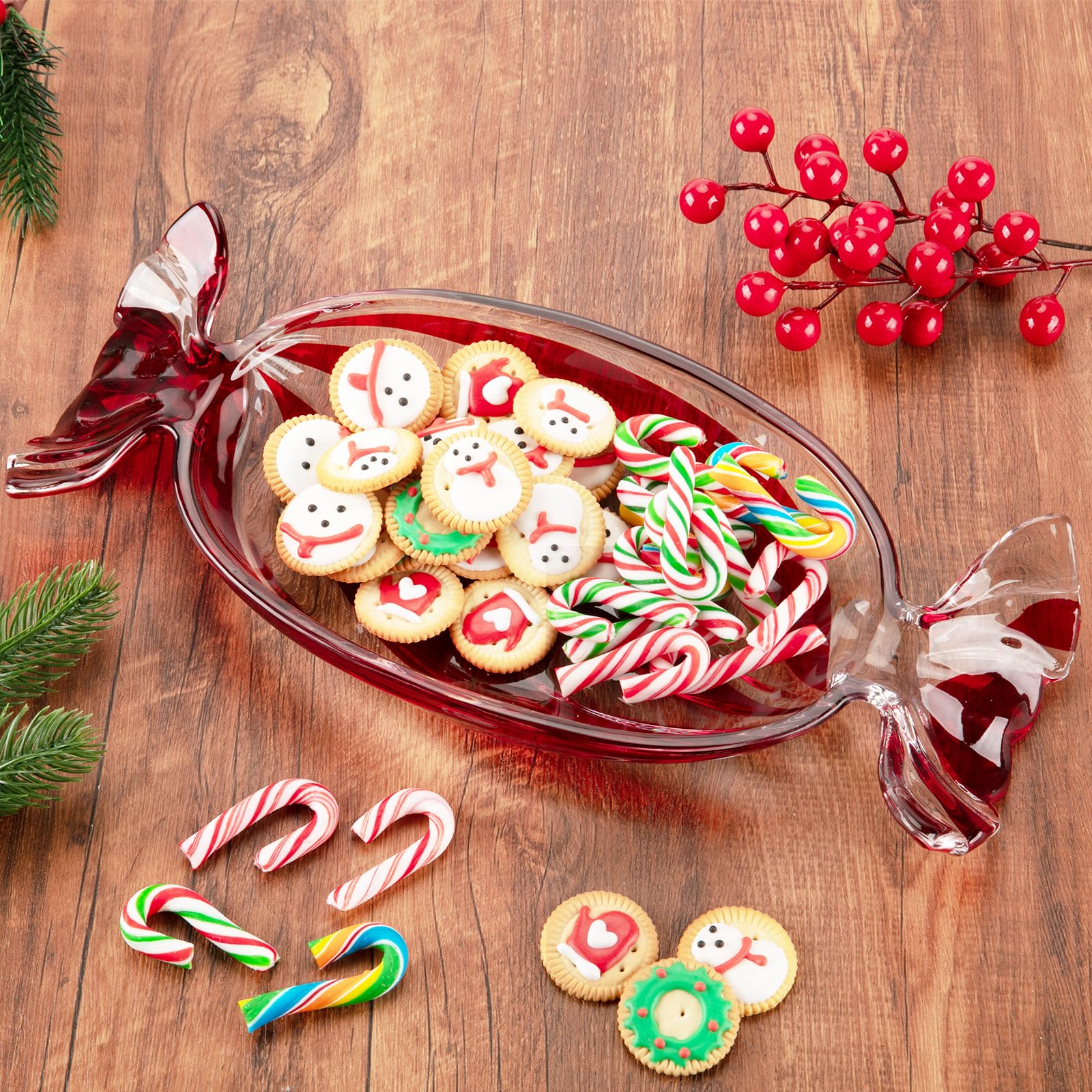 SHOWLOUE plateau bonbon posé sur table de Noël crée ambiance élégante