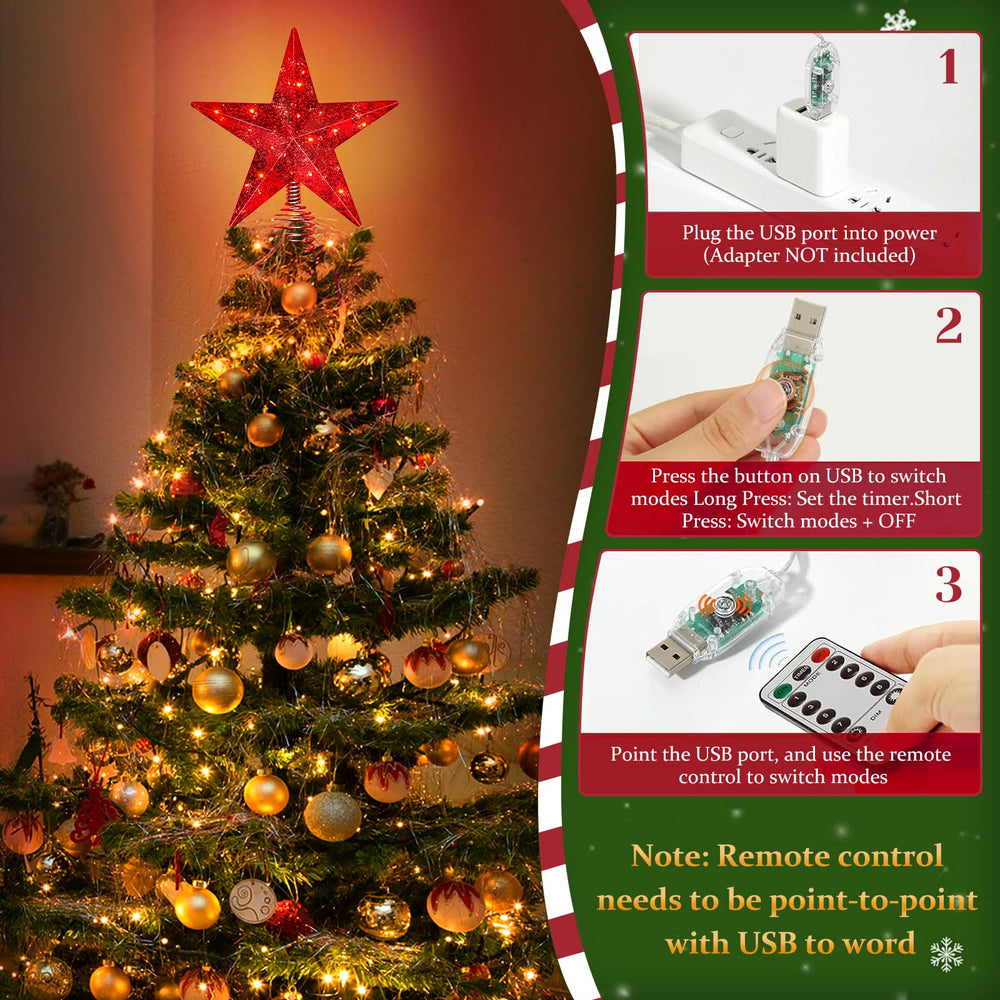 SHPMXUPW étoile placée au sommet du sapin valorise décor