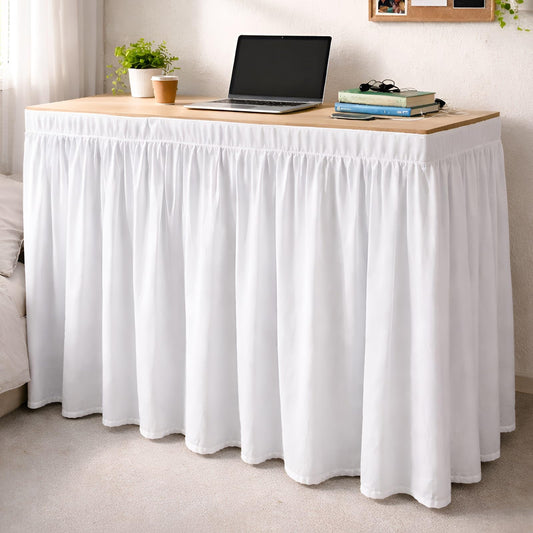 Shreem Linen vue avant de la jupe de bureau blanche, esthétique soignée