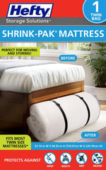 Shrink-Pak face avant du sac pour matelas twin, protection renforcée contre saleté