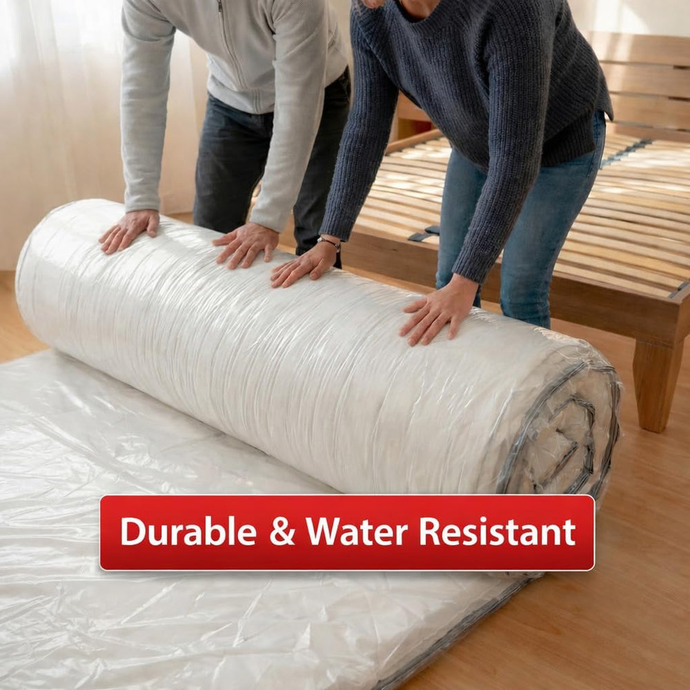 Shrink-Pak matelas comprimé dans un camion, gain d'espace et manutention simplifiée