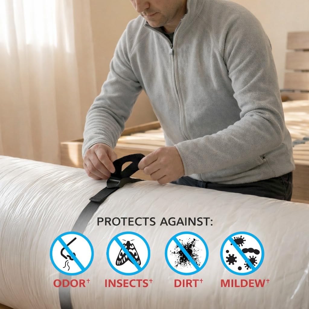 Shrink-Pak matelas emballé dans un box de stockage, barrière contre humidité