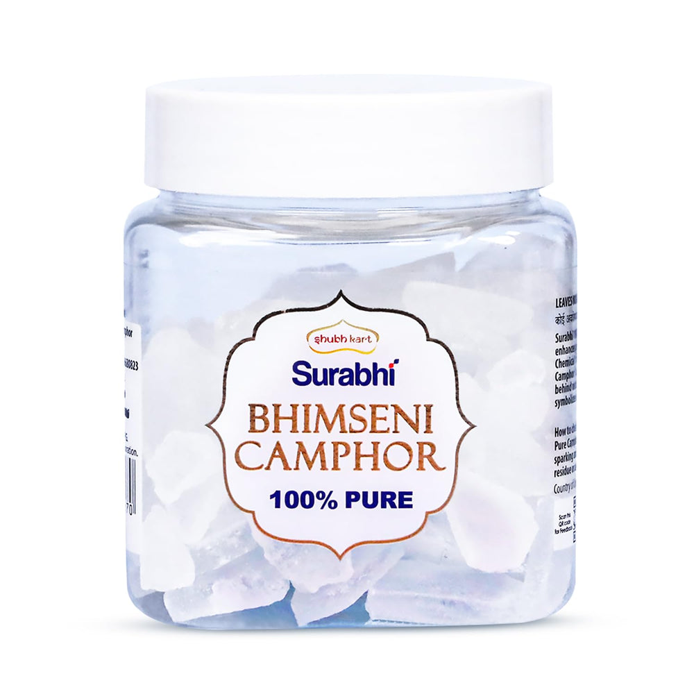 Shubhkart Bhimseni pot avant affichant la contenance 500 g et économie