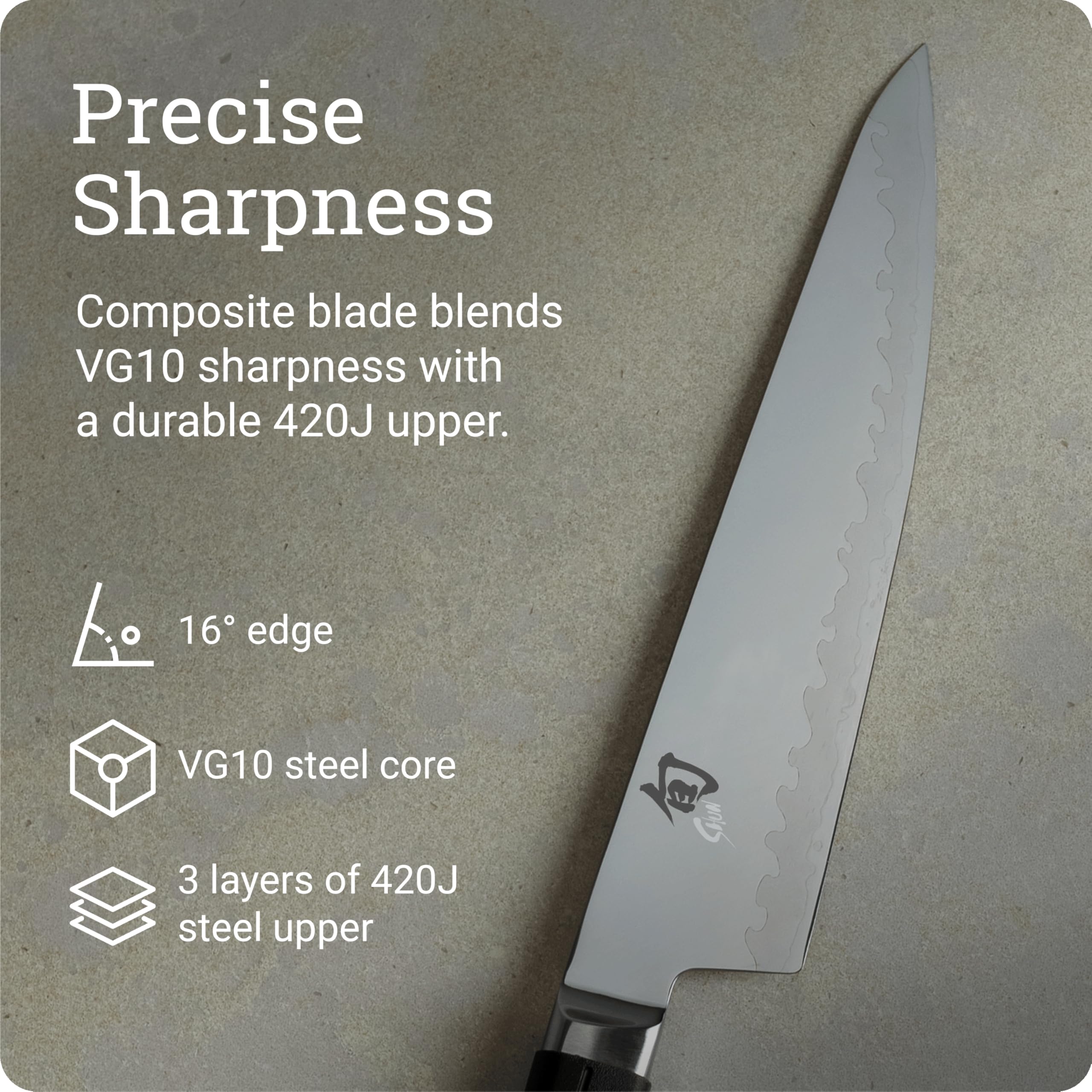 Shun Sora détail du tranchant VG10 garantissant netteté