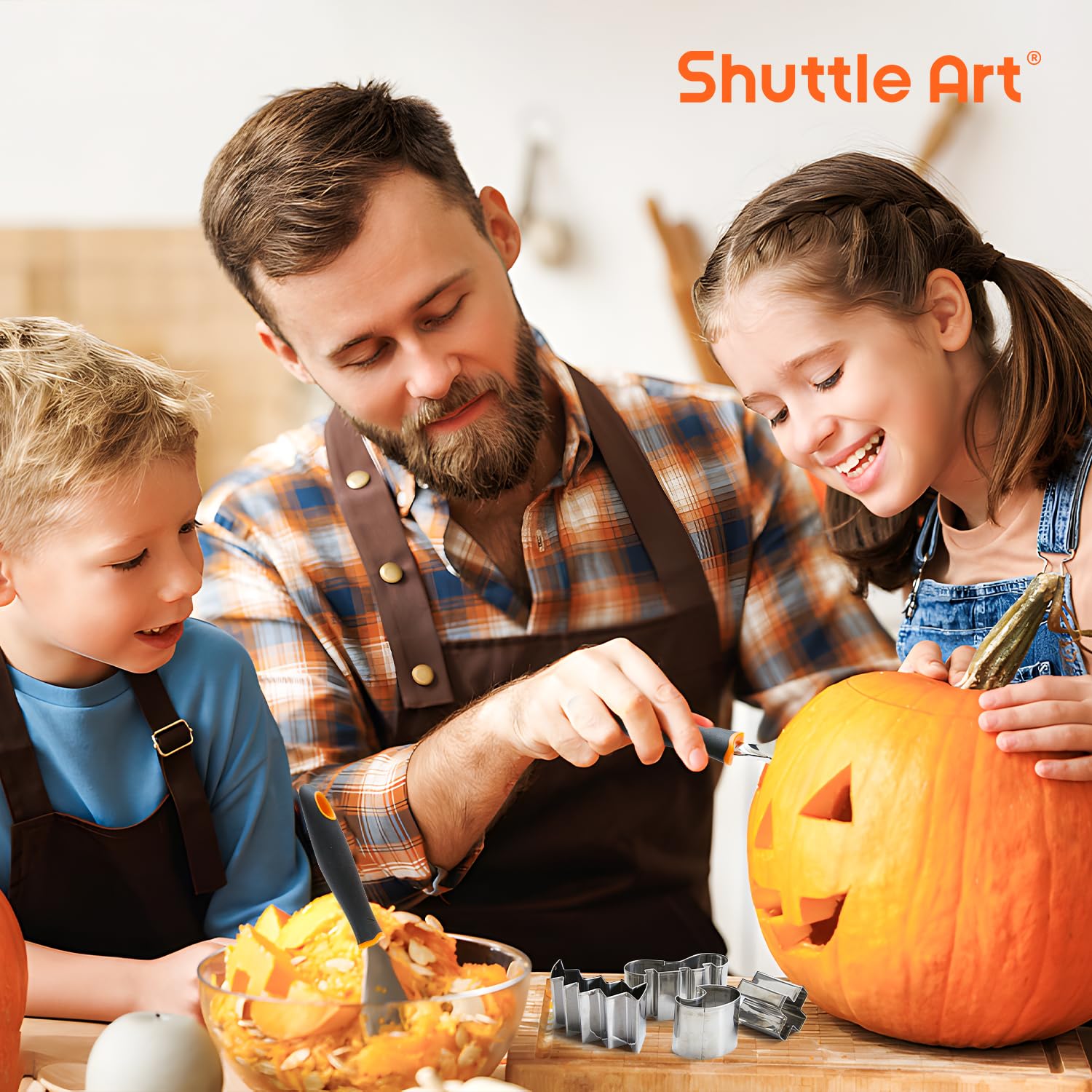 Shuttle Art comparaison taille citrouille montrant proportions pratiques