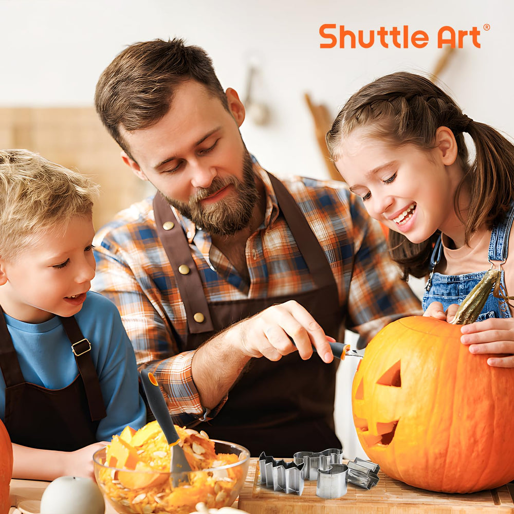 Shuttle Art comparaison taille citrouille montrant proportions pratiques