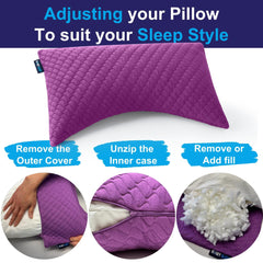 Sidney Sleep oreiller en usage sur lit illustrant alignement nuque-épaules