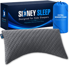Sidney Sleep face avant oreiller Queen montrant dimensions et confort