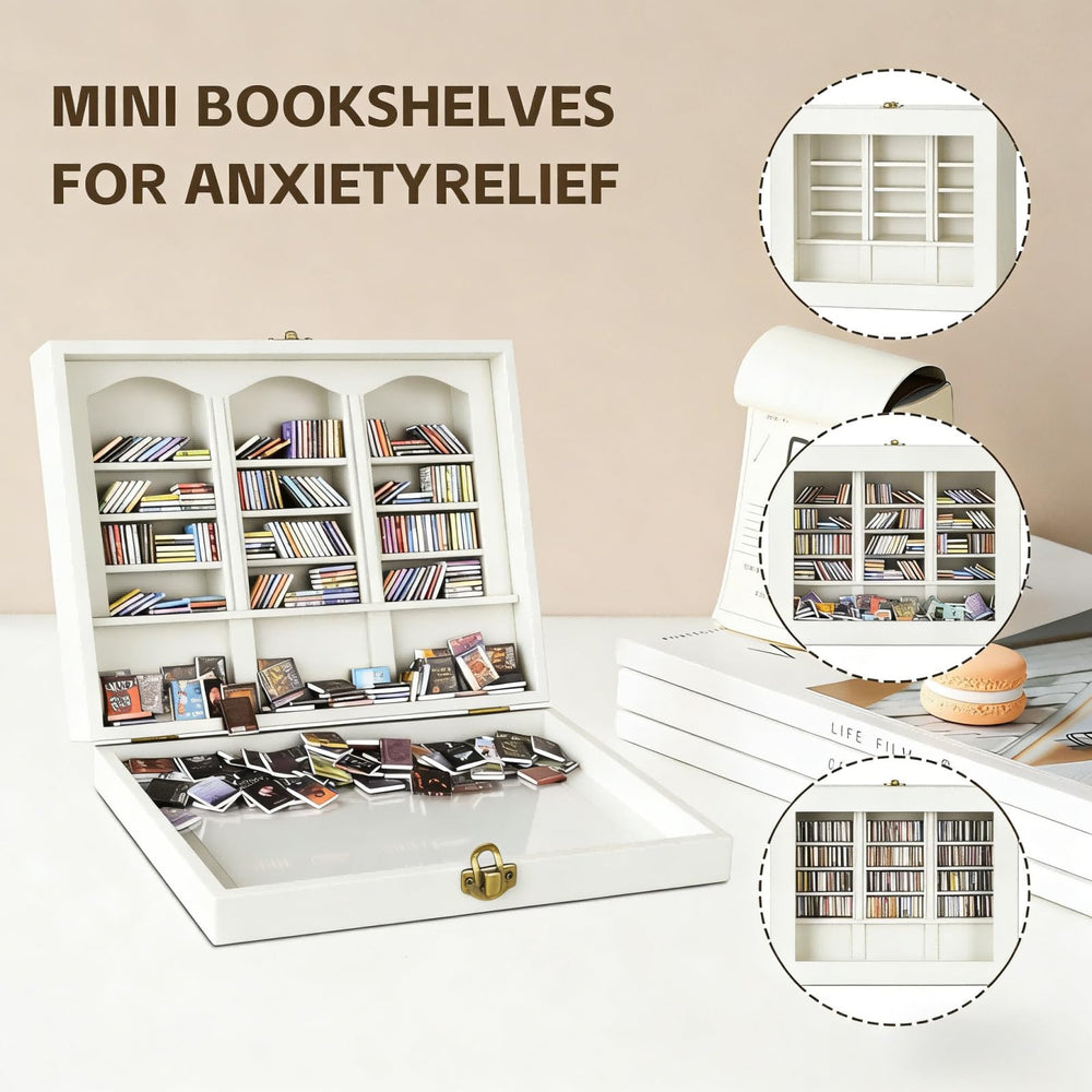 SIHPTO gros plan sur mini livres montrant texture et manipulation relaxante