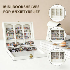 SIHPTO gros plan sur mini livres montrant texture et manipulation relaxante