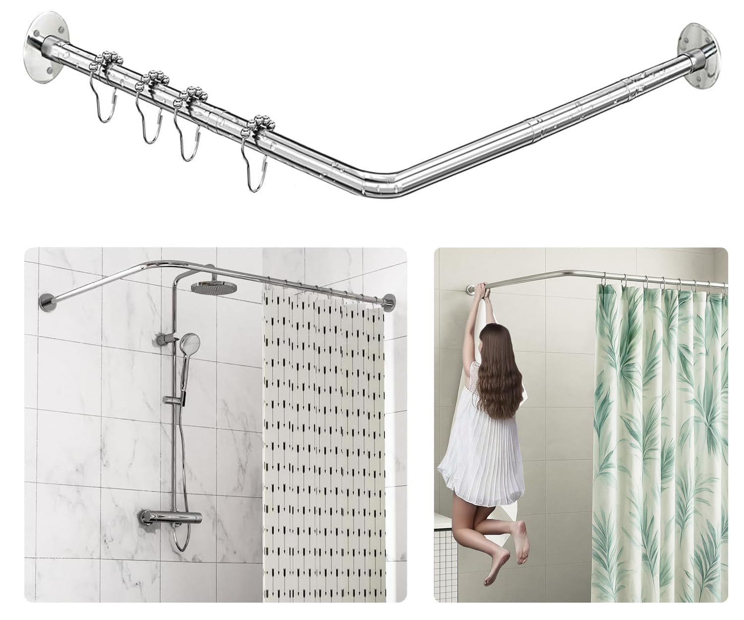 Sikaiqi tringle d'angle vue de face montrant stabilité et finition inox