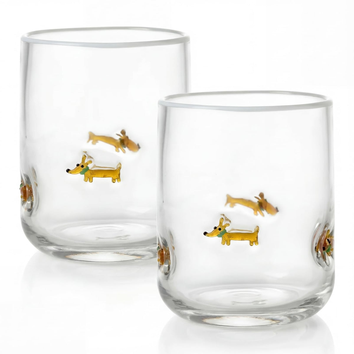 SiliFine verre face montrant motif teckel et design élégant