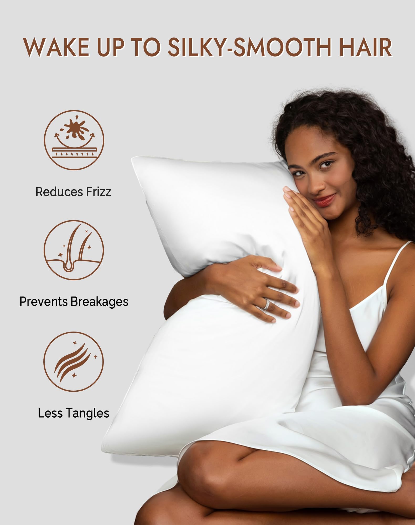 SilkSilky taie posée sur oreiller illustrant glisse pour cheveux