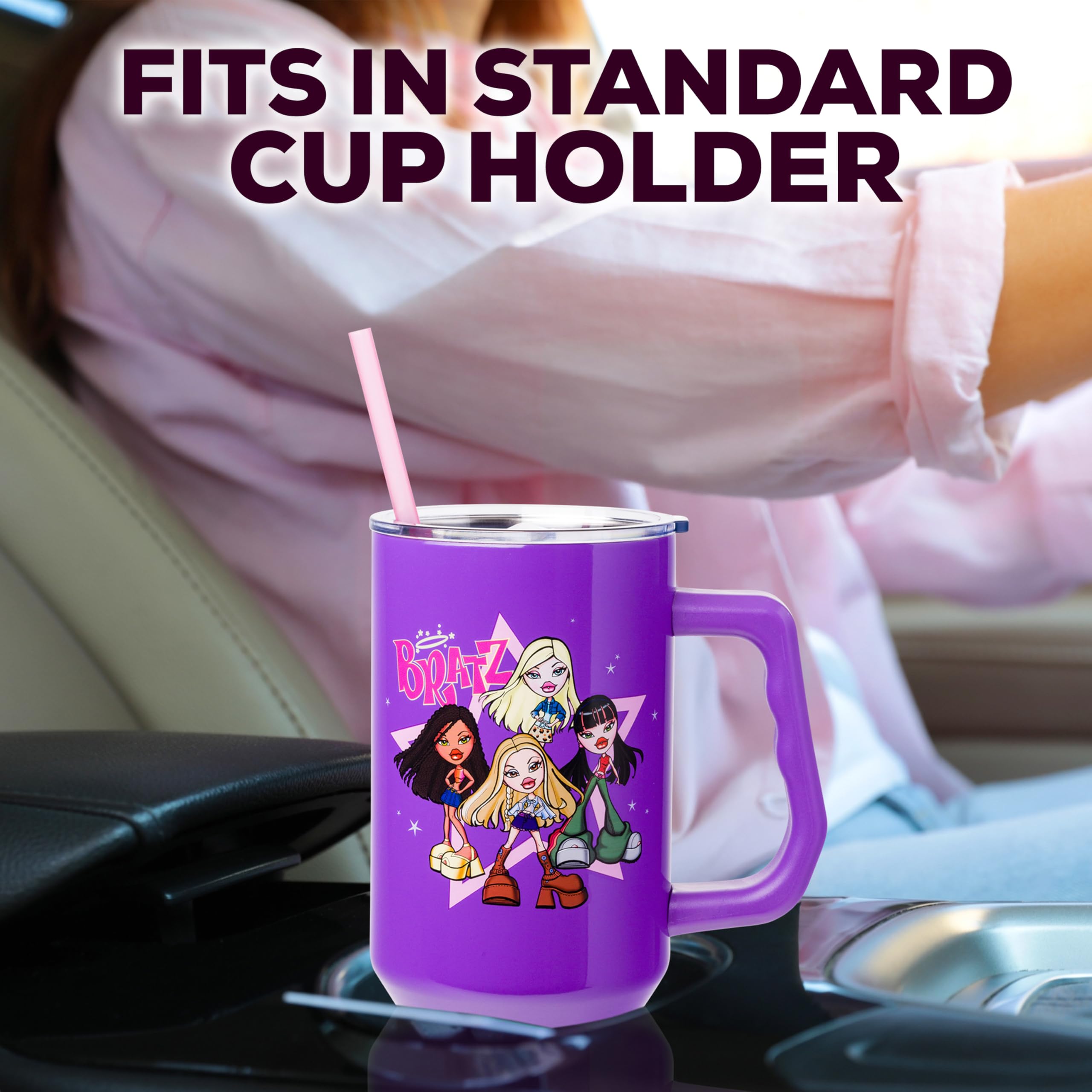 Silver Buffalo tumbler gros plan logo Bratz, authenticité de la licence