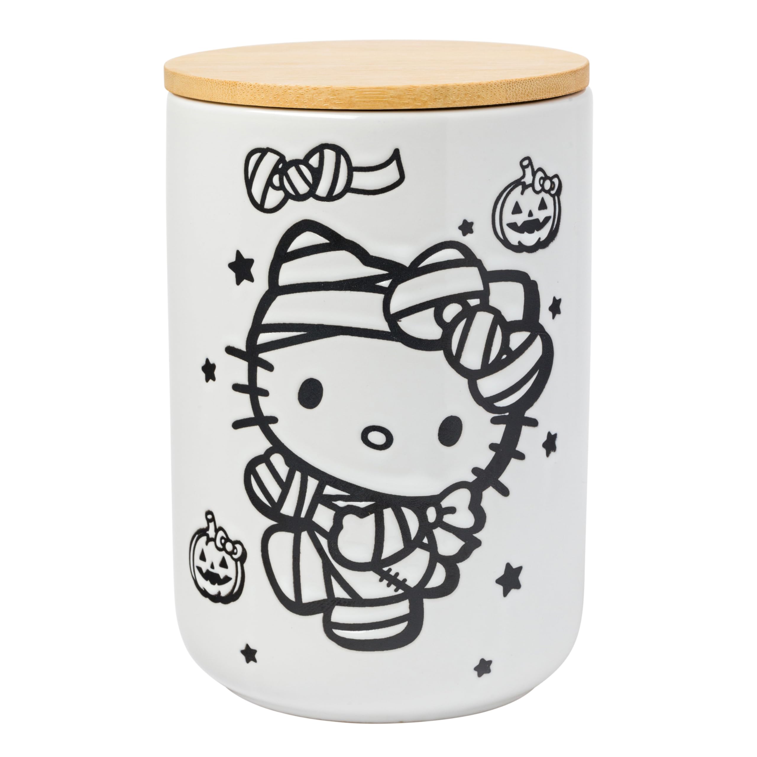 Silver Buffalo bocal avant montrant Hello Kitty momie et charme décoratif