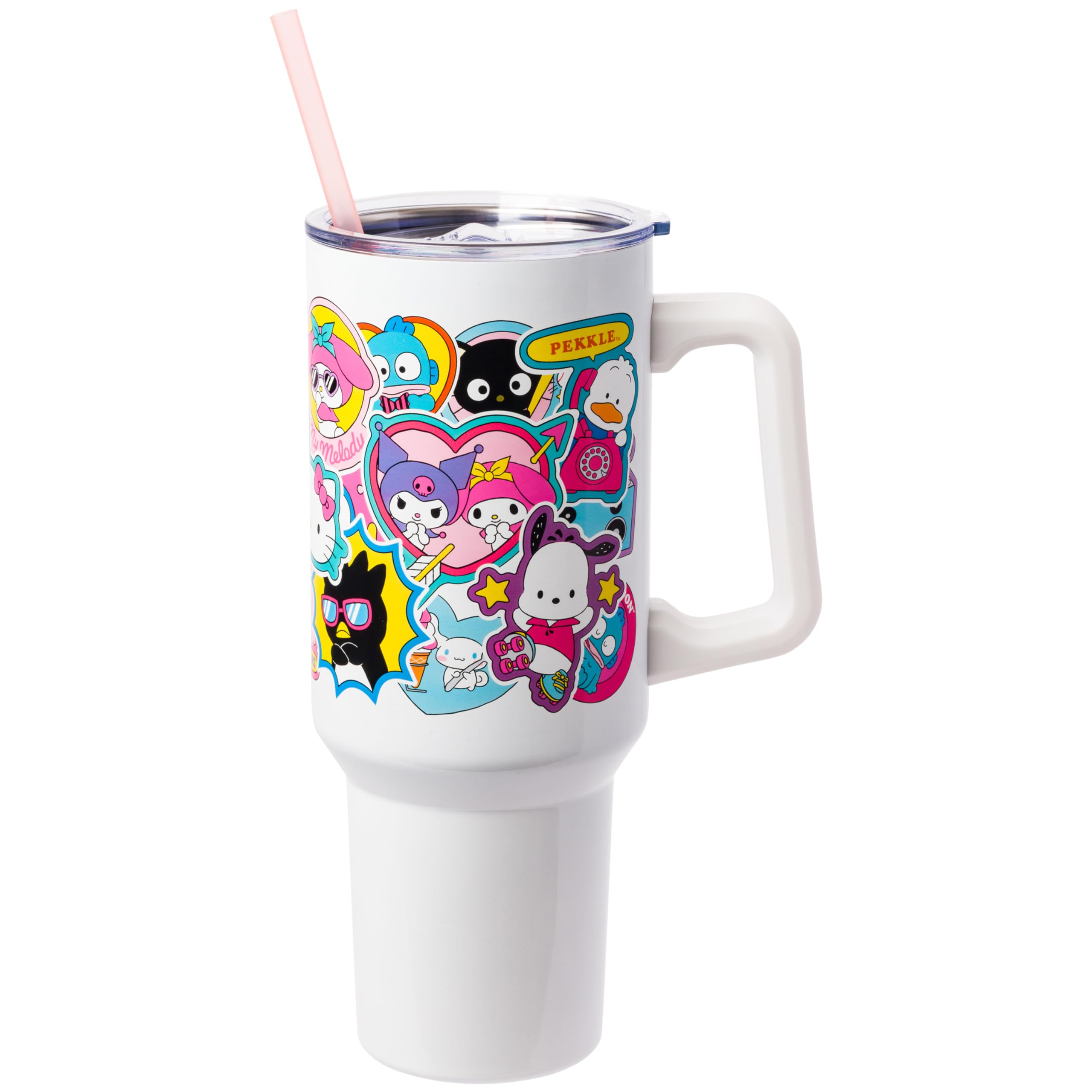 Silver Buffalo gobelet face avant montrant design Hello Kitty et convenance quotidienne