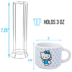 Silver Buffalo tasse bleue gros plan avec visage Hello Kitty, ajoute charme aux boissons