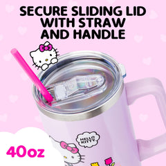 Silver Buffalo gros plan du motif floral Hello Kitty, fini soigné