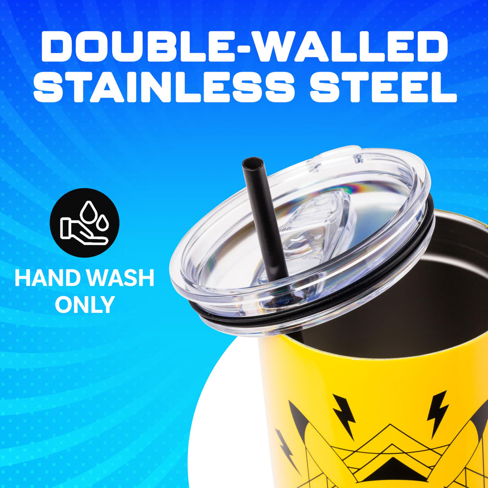 Silver Buffalo Pikachu bouchon à vis et paille réutilisable pour boire sans renverser
